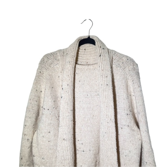 GANNI Beige Ivory Speckled Cable Knit Scarf Sweater Size S/M - Picture 7 of 13